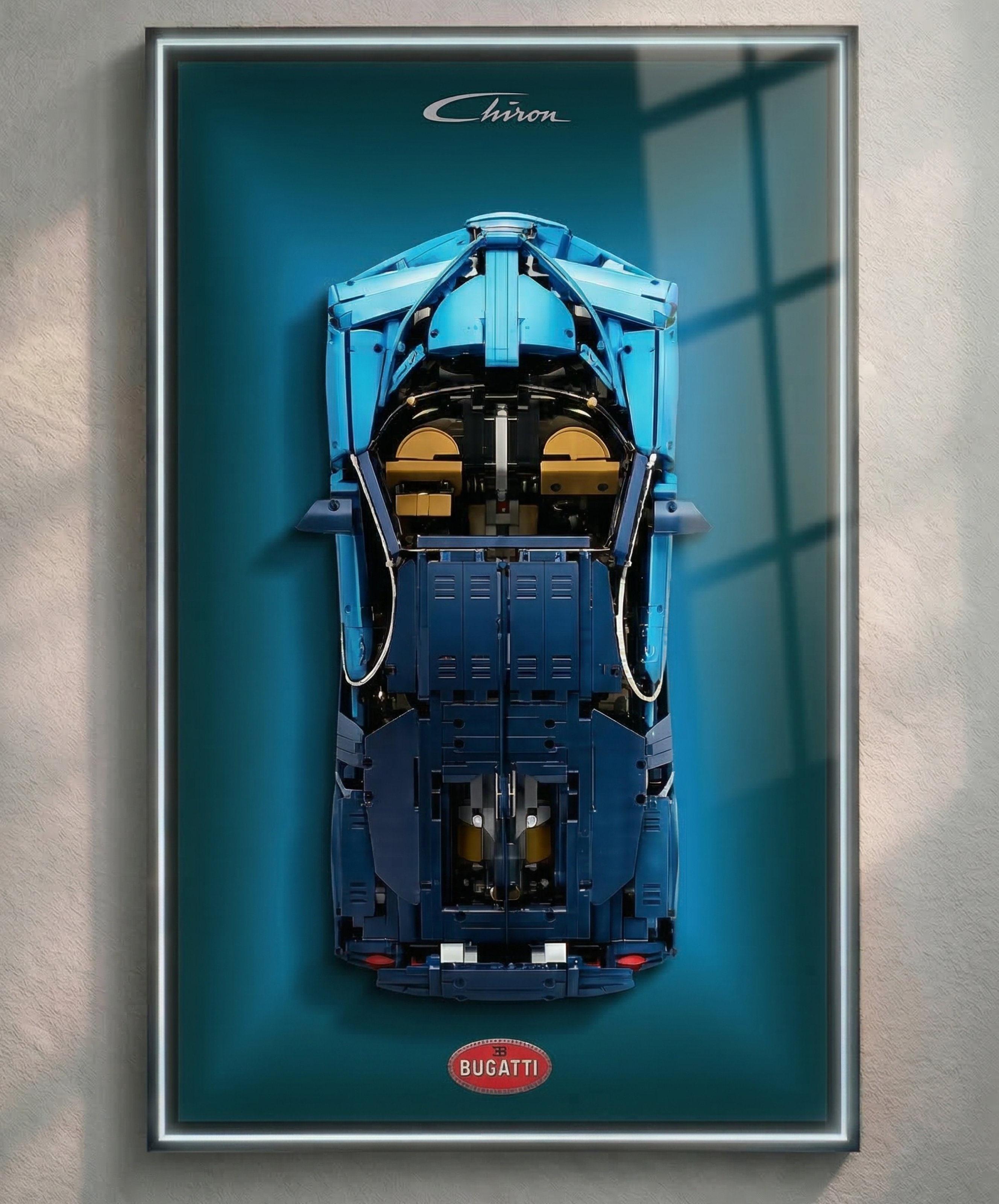 Bugatti Chiron Wall Display Frame - Compatible with Set 42083