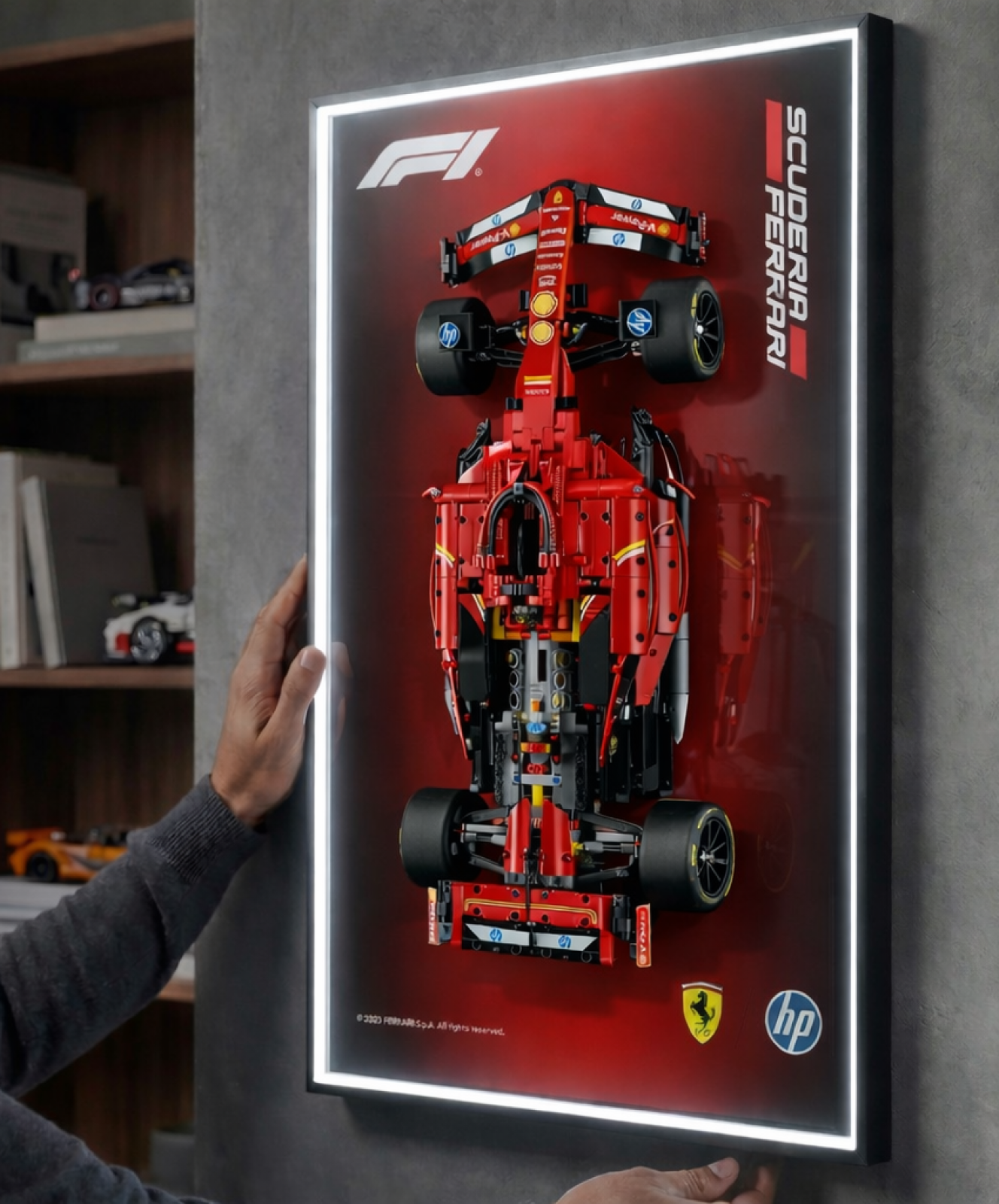 Ferrari SF24 LED Wall Display Frame - Compatible with Set 42207