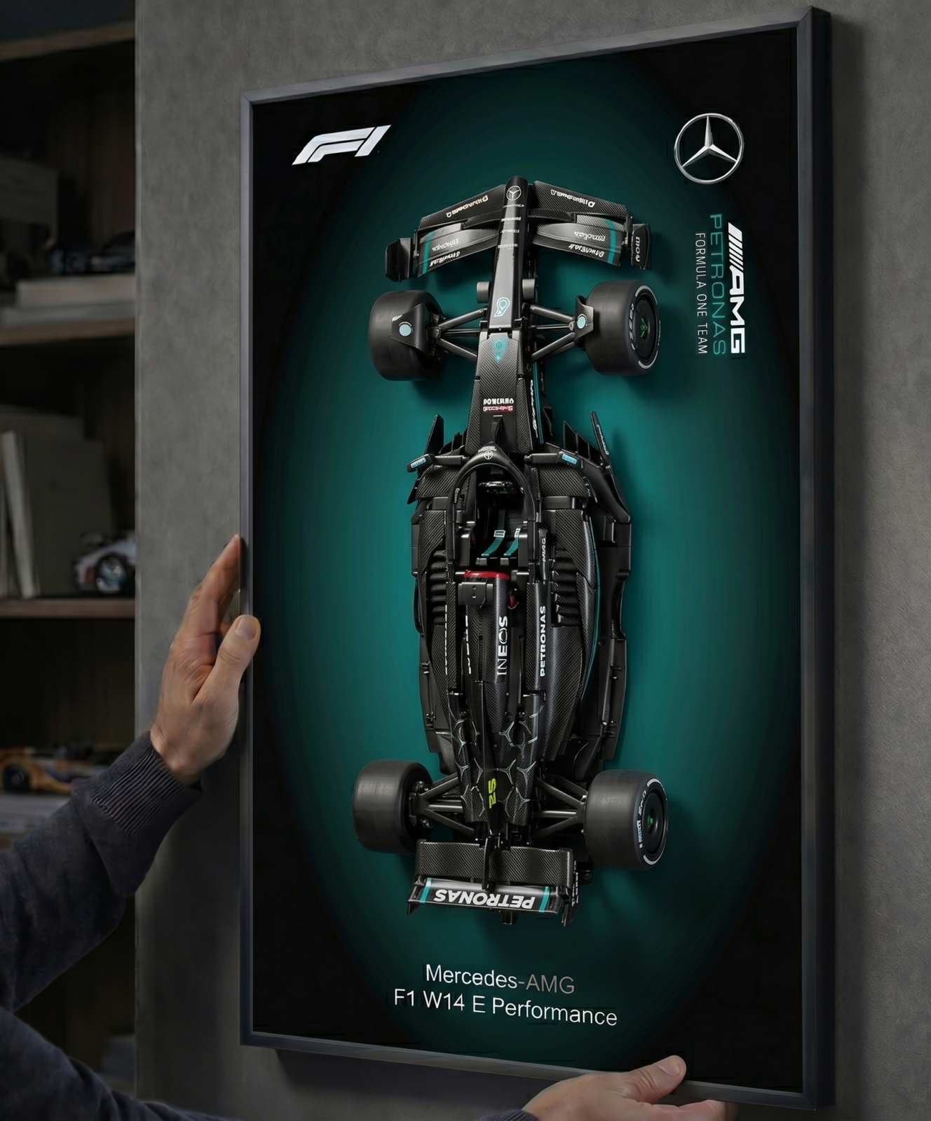 Mercedes-AMG W14 Wall Display Frame - Compatible with Set 42171