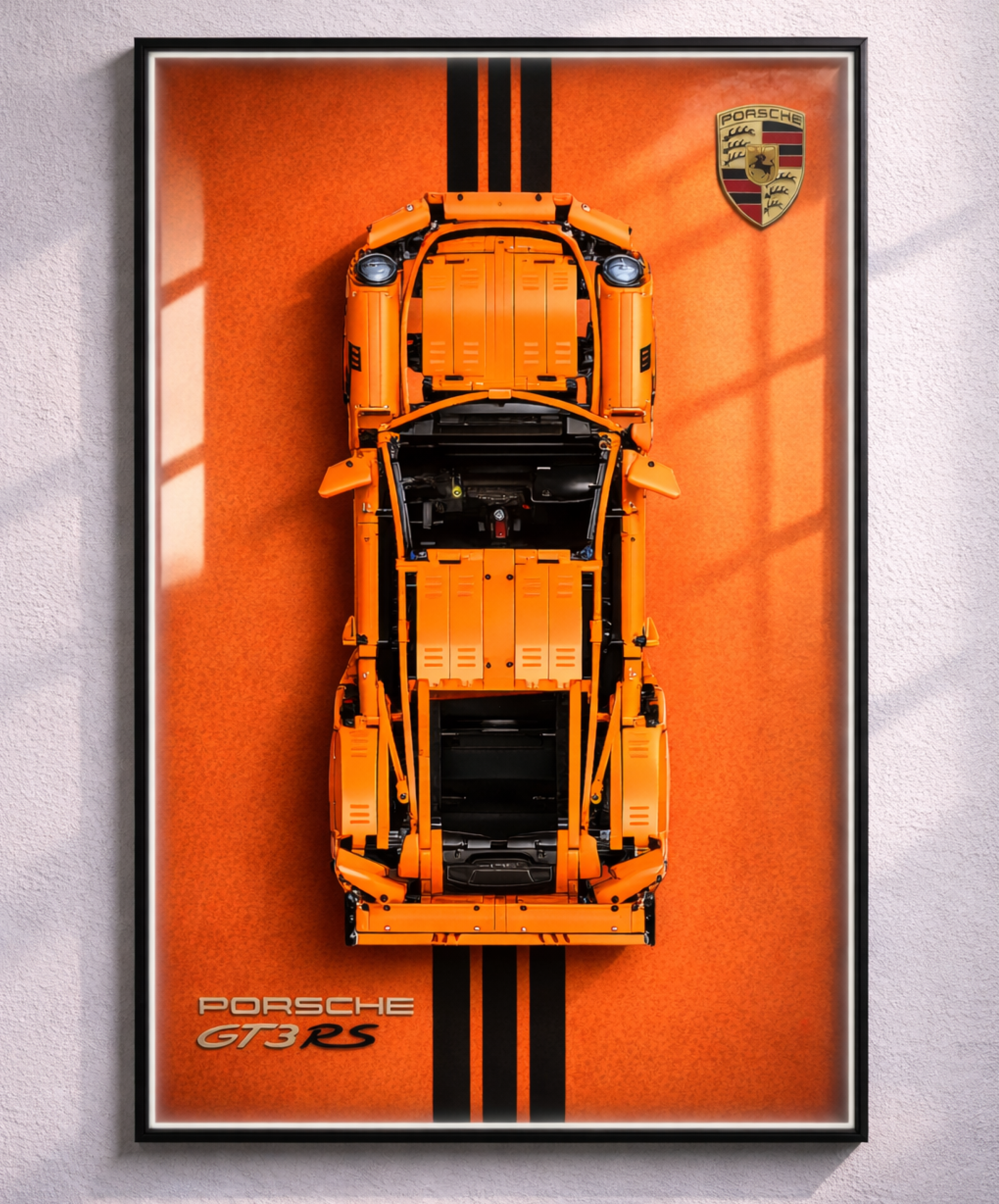 Porsche 911 GT3 RS LED Wall Display Frame - Compatible with Set 42056