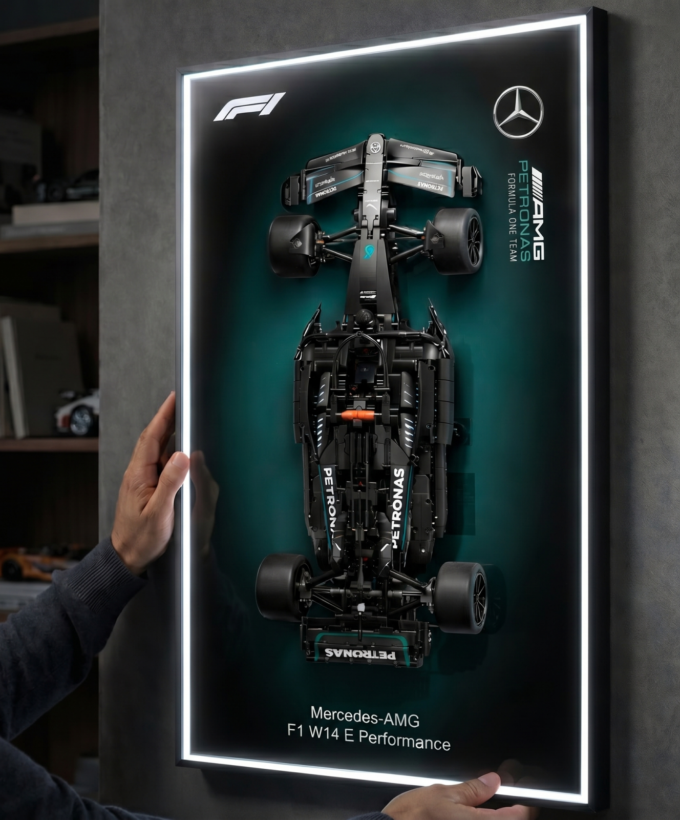 Mercedes-AMG W14 Wall Display Frame - Compatible with Set 42171