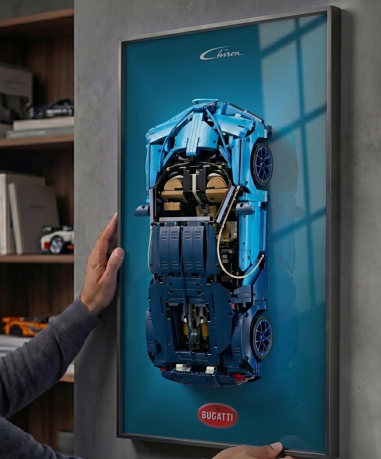 Bugatti Chiron Wall Display Frame - Compatible with Set 42083