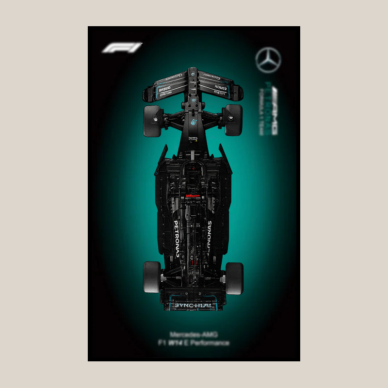 Wall Display Frame For LEGO Technic F1 Mercedes (No Model)