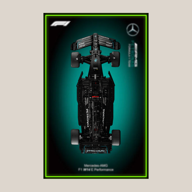 Wall Display Frame For LEGO Technic F1 Mercedes (No Model)