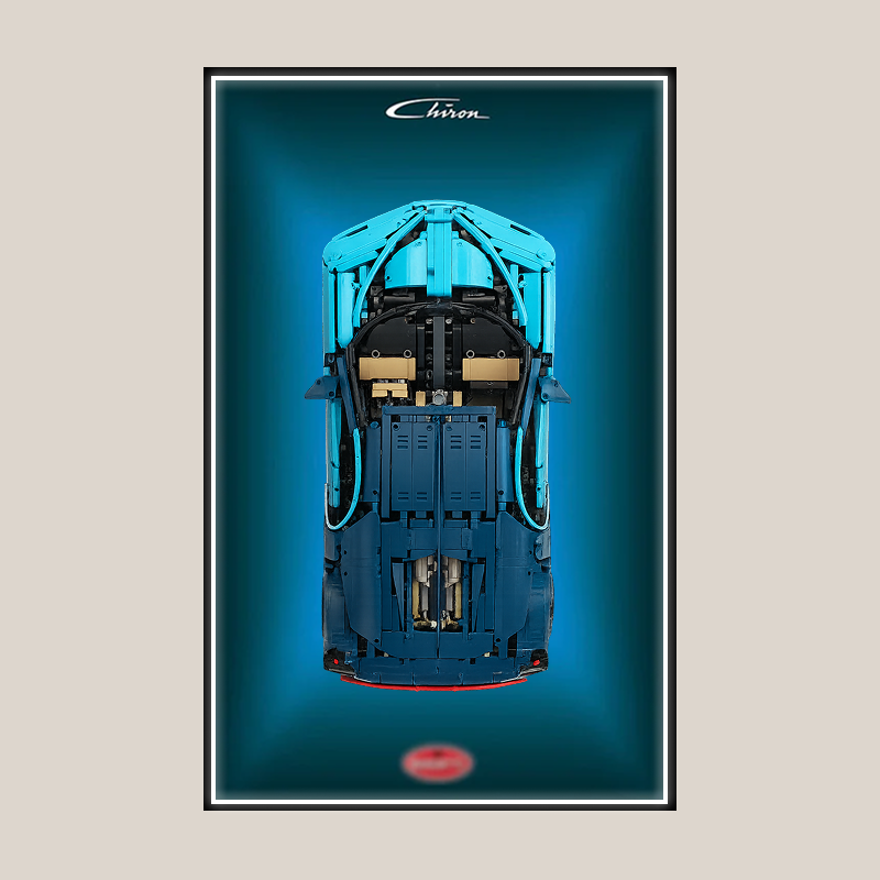 Wall Display Frame For LEGO Technic Supercar Bugatti (No Model)