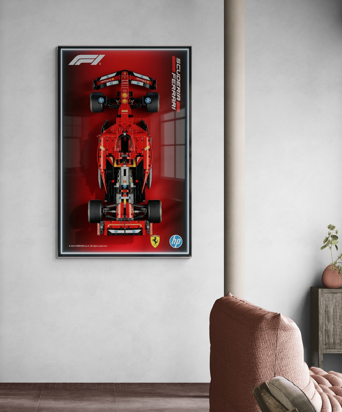 Ferrari SF24 LED Wall Display Frame - Compatible with Set 42207
