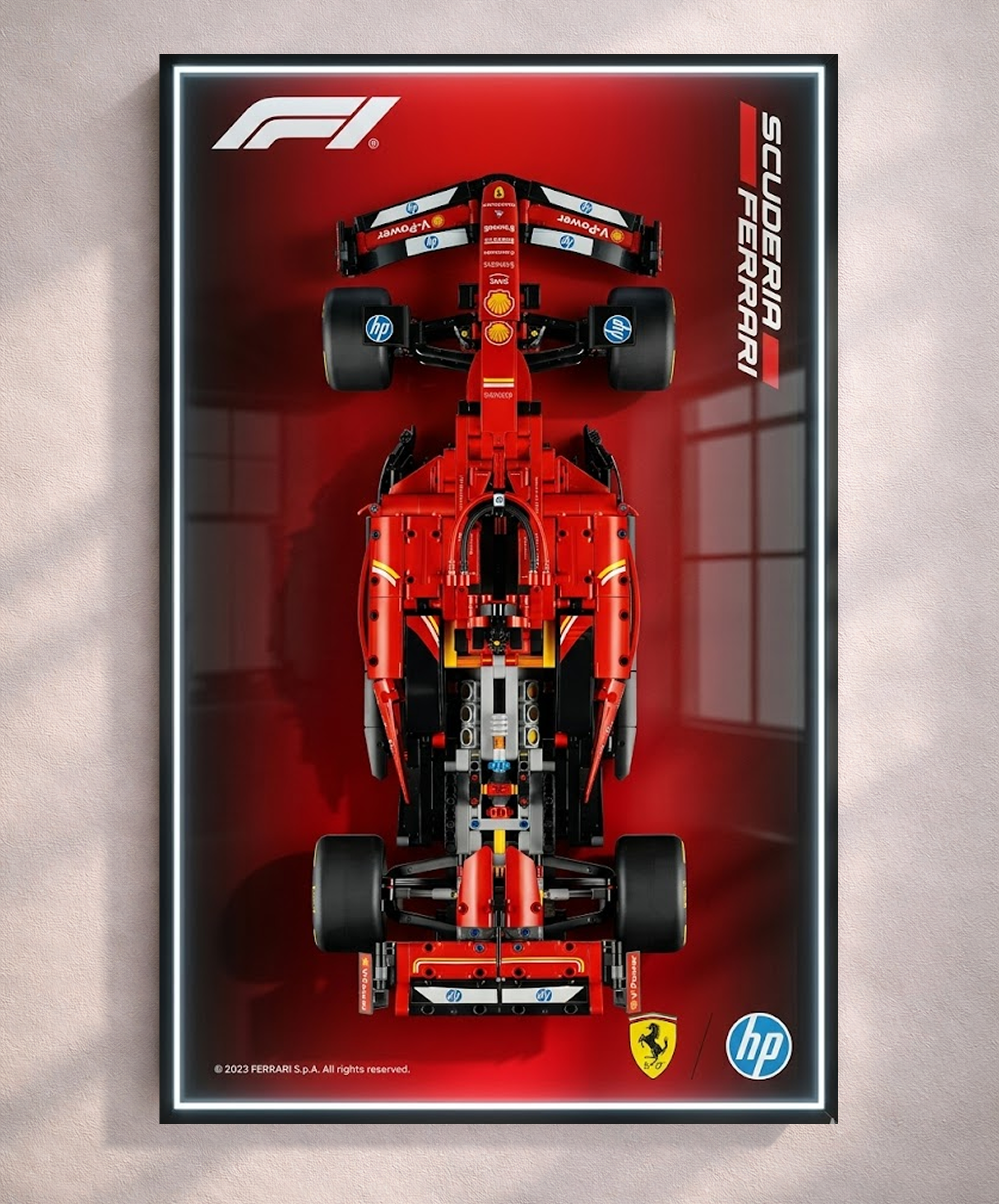 Ferrari SF24 LED Wall Display Frame - Compatible with Set 42207