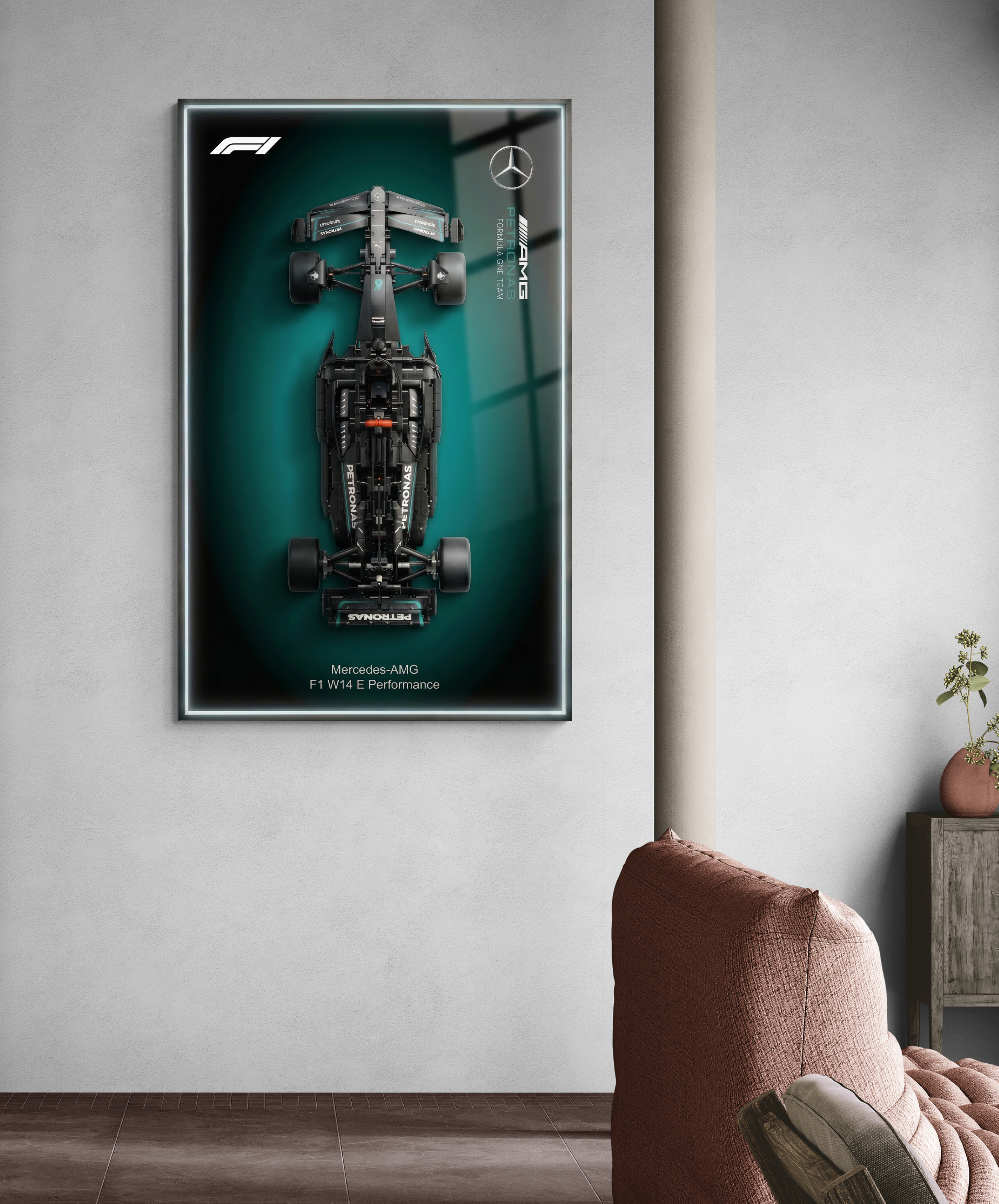Mercedes-AMG W14 Wall Display Frame - Compatible with Set 42171