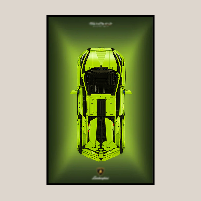 Wall Display Frame For LEGO Technic Supercar Lamborghini (No Model)