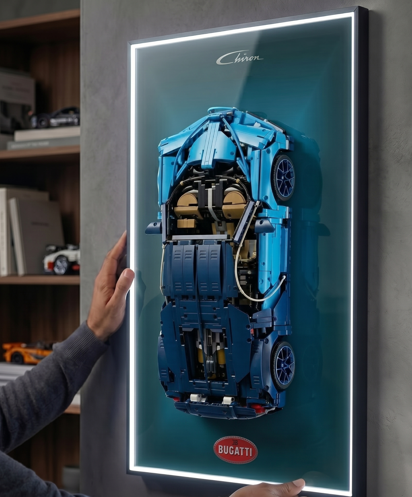 Bugatti Chiron Wall Display Frame - Compatible with Set 42083
