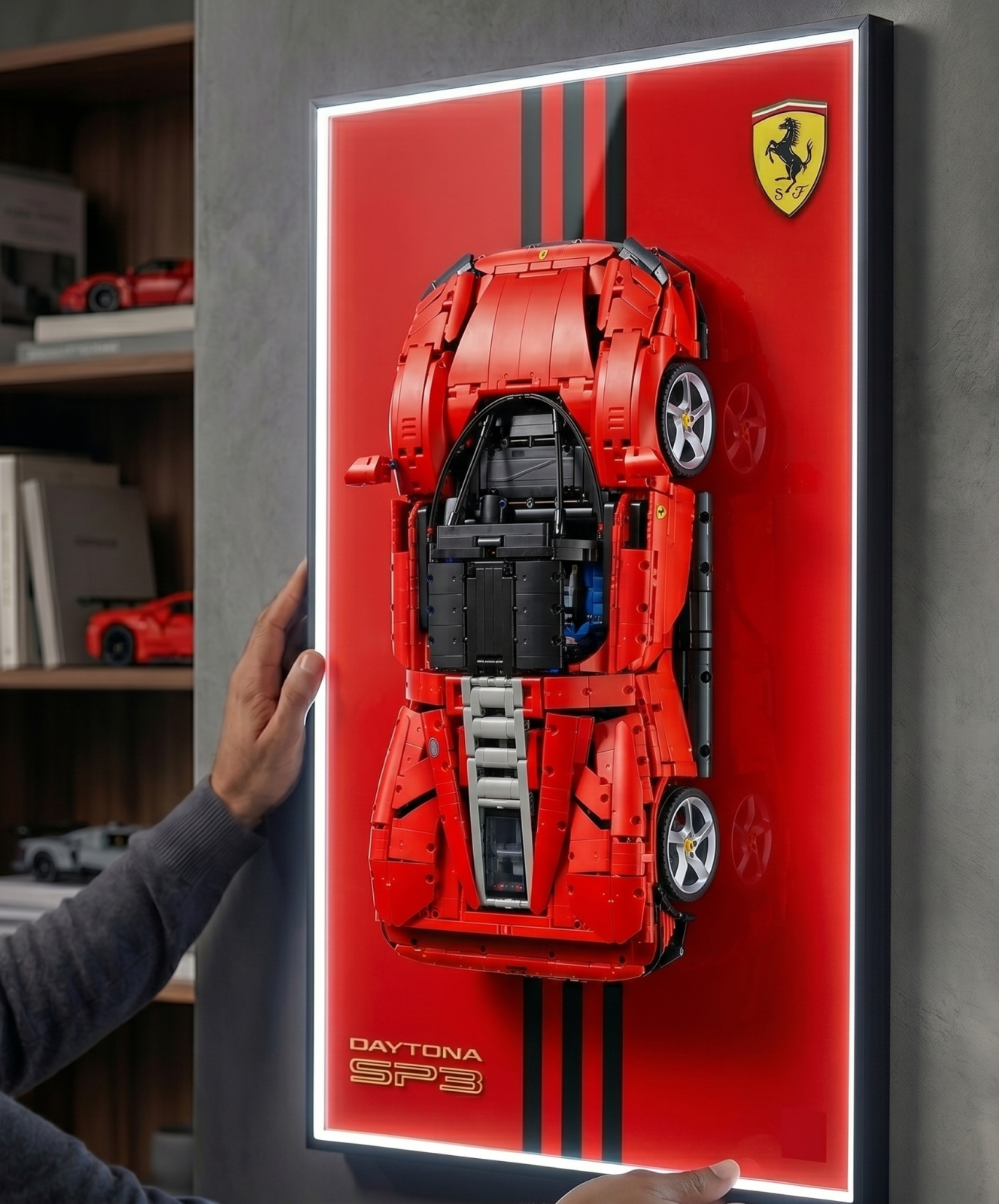 Ferrari Daytona SP3 LED Wall Display Frame - Compatible with Set 42143