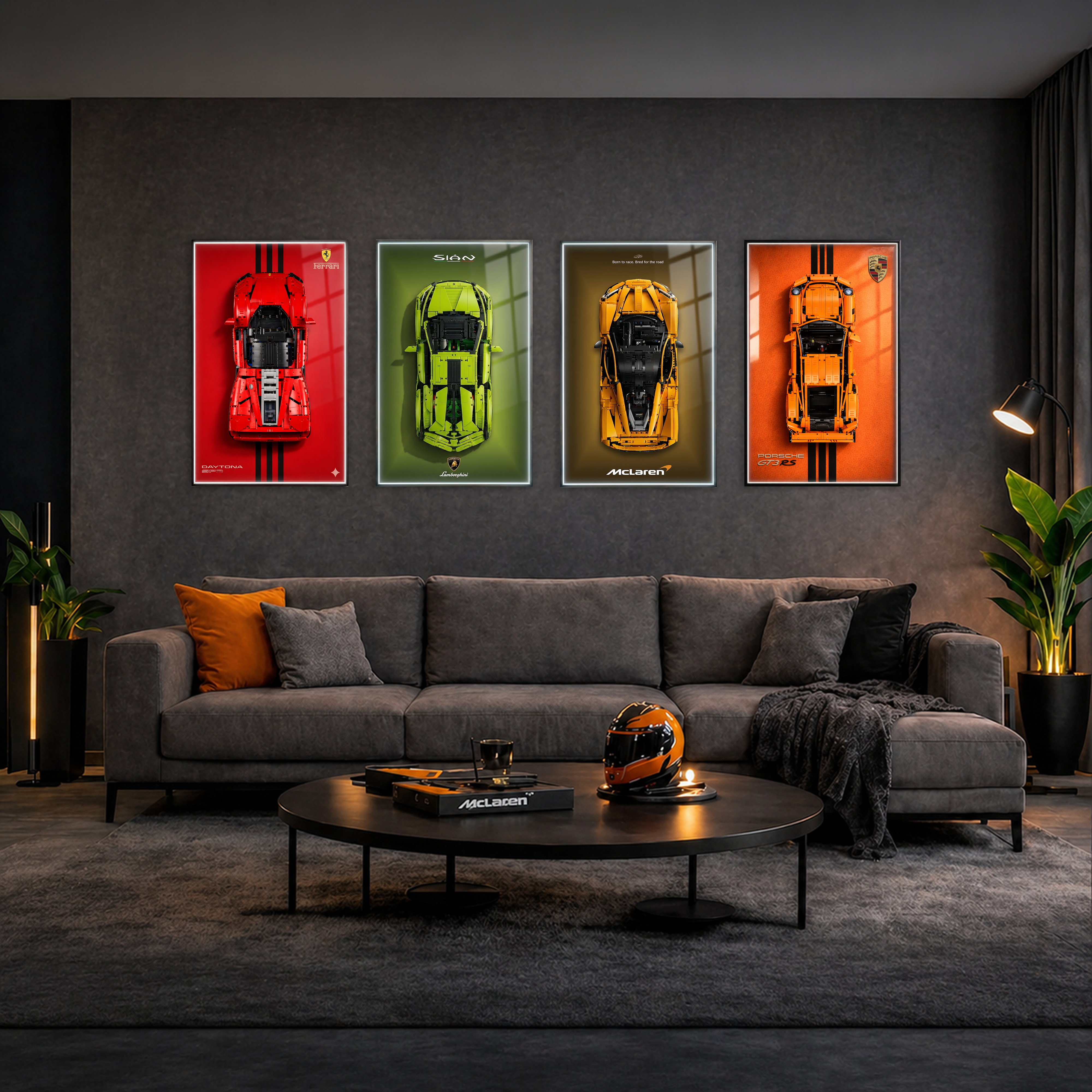 Porsche 911 GT3 RS LED Wall Display Frame - Compatible with Set 42056