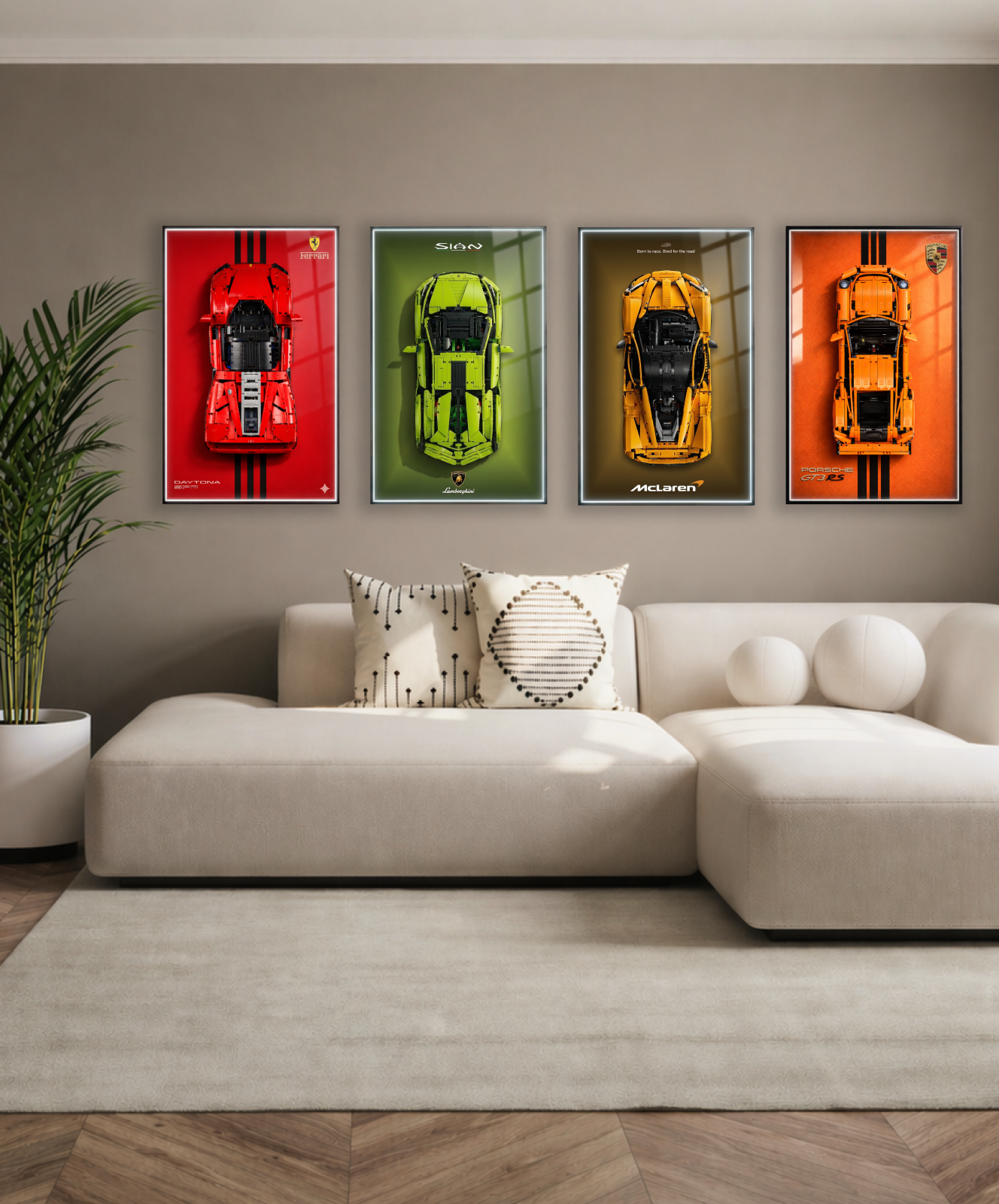 Porsche 911 GT3 RS LED Wall Display Frame - Compatible with Set 42056