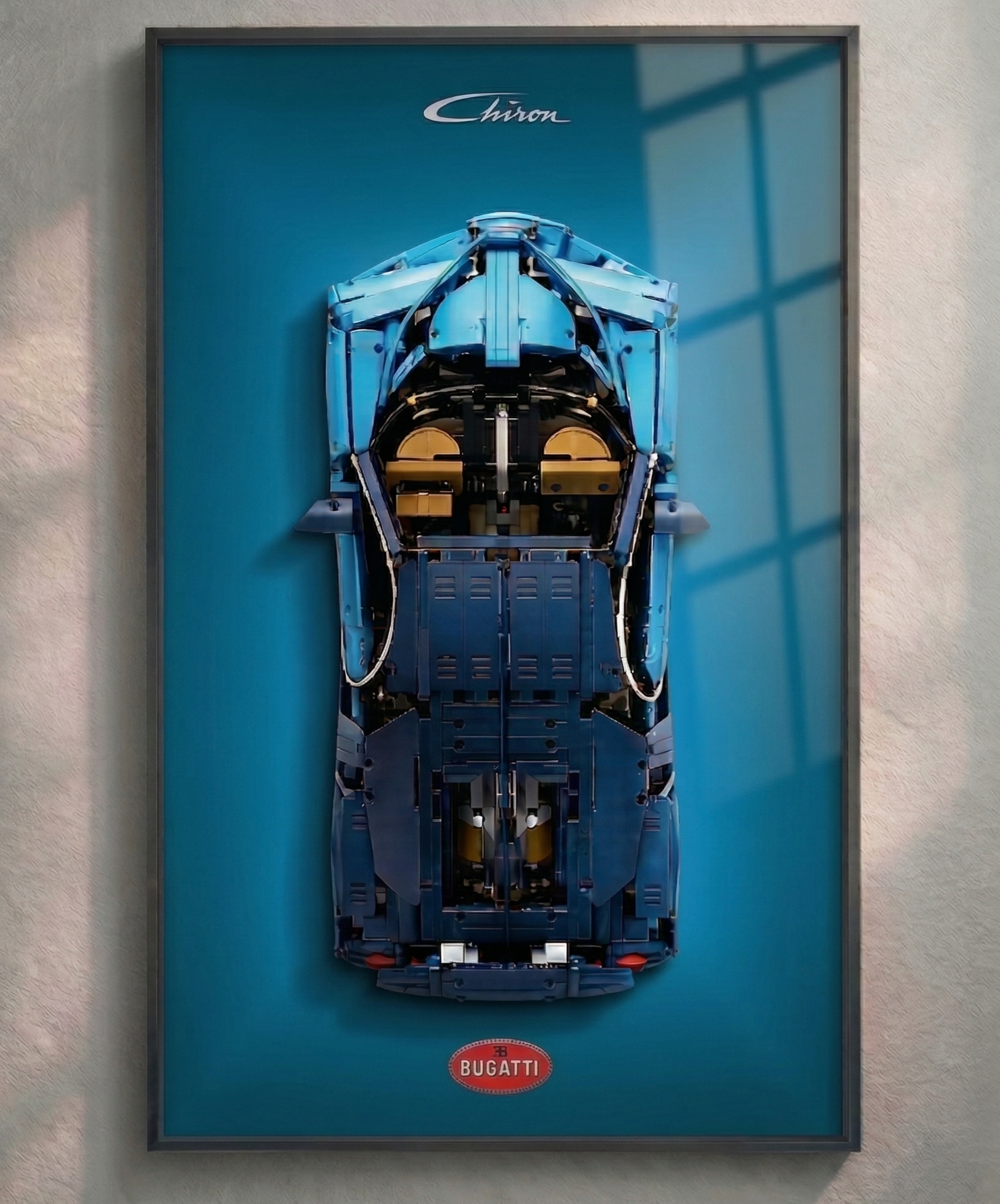 Bugatti Chiron Wall Display Frame - Compatible with Set 42083